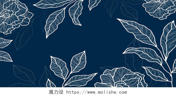 白色植物纹理背景蓝色纹理底纹背景